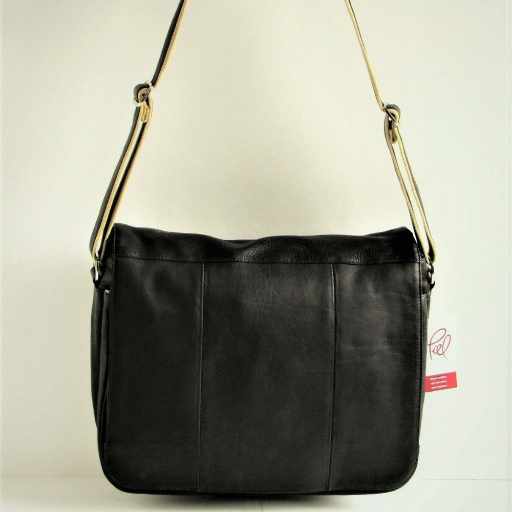 PIEL New $459 Black Leather Expandable Carry-All